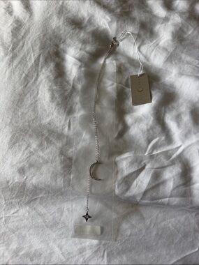 Silver Moon & Star Drop Necklace - Women Jewelry